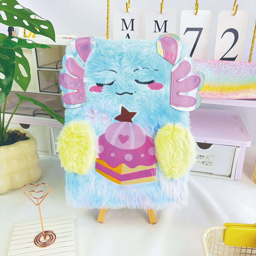 Cuaderno de peluche A5 con diseño de monstruo lindo Cuaderno de peluche A5 con diseño de monstruo lindo