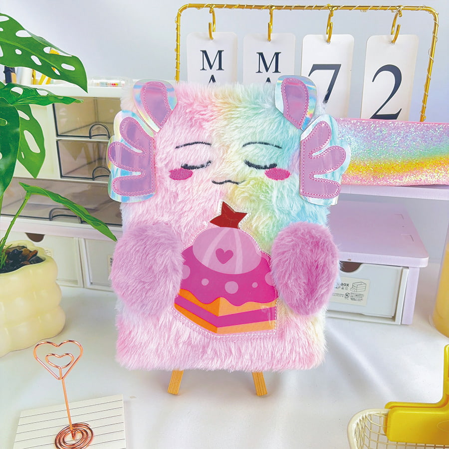 Cuaderno de peluche A5 con diseño de monstruo lindo