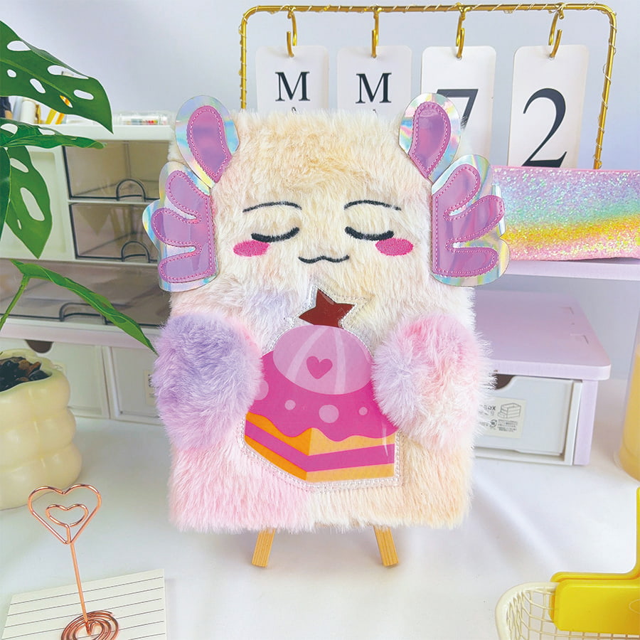 Cuaderno de peluche A5 con diseño de monstruo lindo