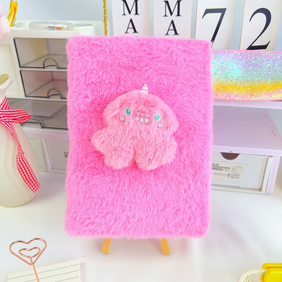 Cuaderno de peluche tamaño A5 con diseño de pequeño monstruo